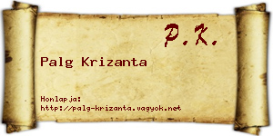Palg Krizanta névjegykártya
